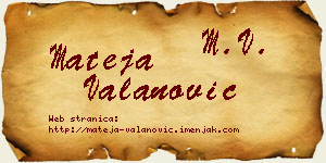 Mateja Valanović vizit kartica